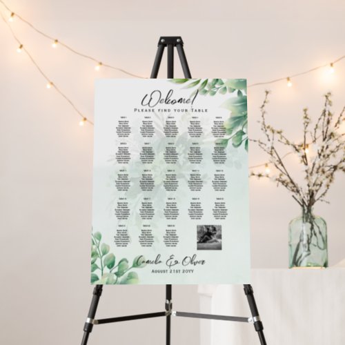 23 Table Seating Chart Photo Welcome with Names Foam Board