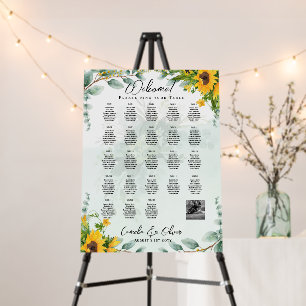 23 Table Seating Chart Photo Welcome with Names Foam Board