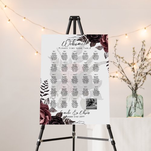 23 Table Seating Chart Photo Welcome with Names Foam Board