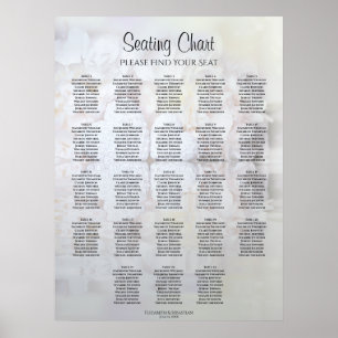 23 Table White Reflections Wedding Seating Chart
