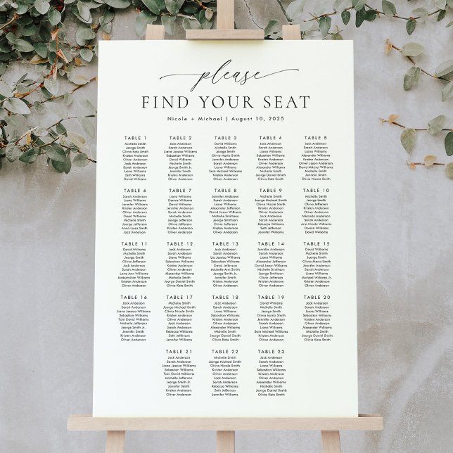23 Tables Please Find Your Seat Seating Chart Foam Board (Creator Uploaded)