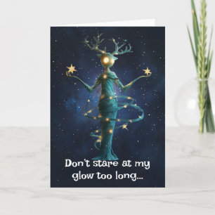 *~* 23 Whimsical Glow Funny Magical Christmas AP97 Letterpress Thank You Card