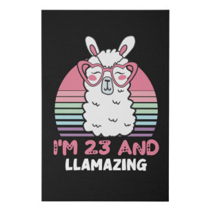 23 Year Old Bday Llamazing 23rd Birthday Llama Faux Canvas Print