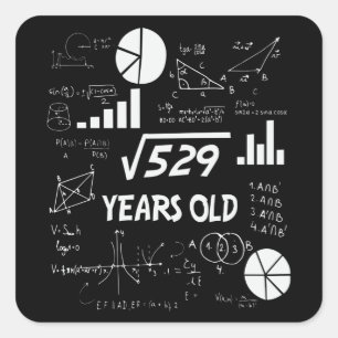 23 Year Old Bday Math Teacher 23rd Birthday Gift Square Sticker