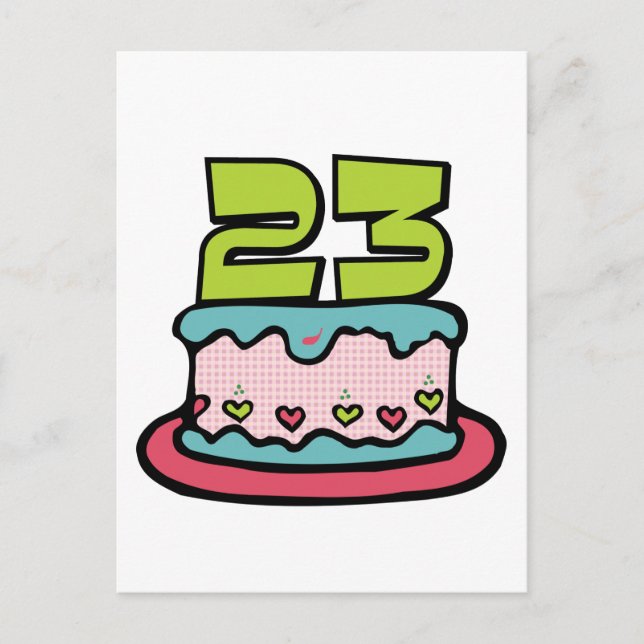 23 Year Old Birthday Cake Postcard (Front)