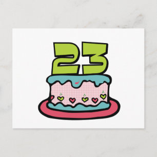 23 Year Old Birthday Cake Postcard