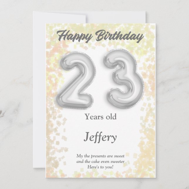 23 year old Happy Birthday card (Front)