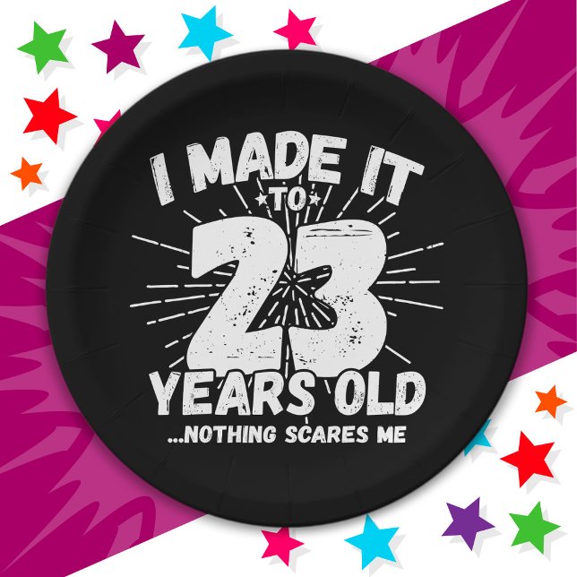 23 Year Old Sarcastic Meme Funny 23rd Birthday Paper Plates (Creator Uploaded)