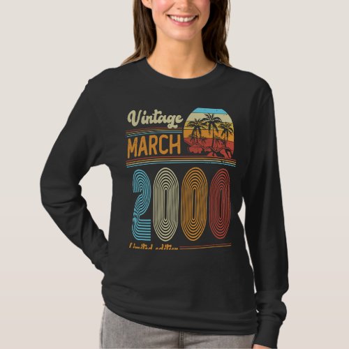 23 Years Old Birthday  Vintage March 2000 Women Me T_Shirt