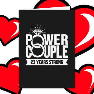 23 Years Strong Power Couple Cute 23rd Anniversary Card