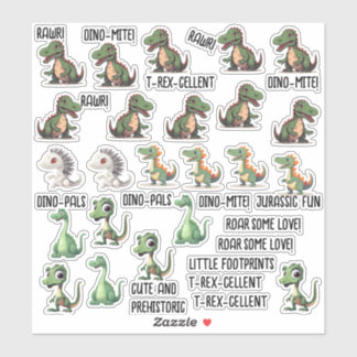 23pcs Dinosaur Series Custom-Cut Vinyl Sticker