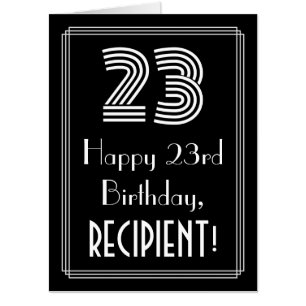 23rd Birthday — Art Deco Inspired Look “23” + Name Card