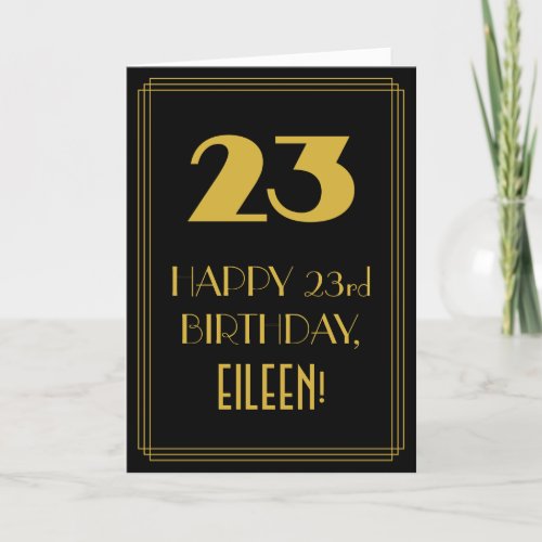 23rd Birthday  Art Deco Inspired Look 23  Name Card