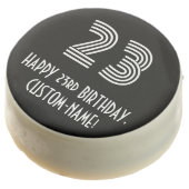 23rd Birthday - Art Deco Inspired Look "23", Name Chocolate Covered Oreo (Angled)
