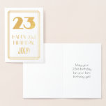 [ Thumbnail: 23rd Birthday: Art Deco Inspired Look "23" & Name Foil Card ]