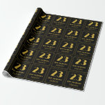[ Thumbnail: 23rd Birthday ~ Art Deco Inspired Look "23", Name Wrapping Paper ]