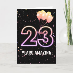 23rd Birthday Balloons and Confetti Card