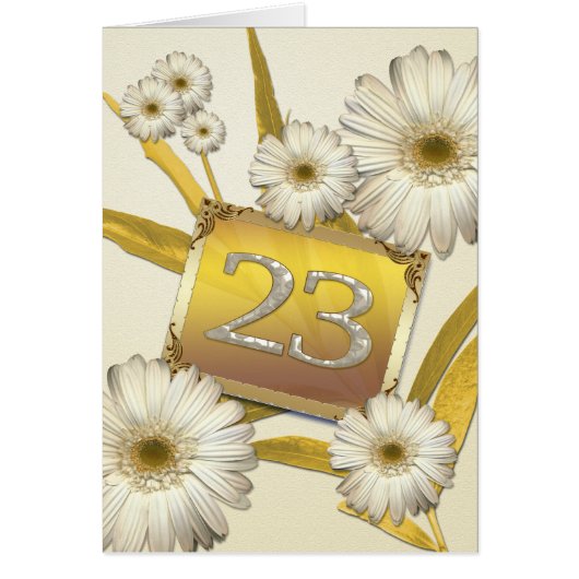 23rd Birthday card with daisies. (Front)