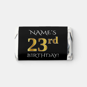 23rd Birthday — Elegant, Faux Gold Look 23 + Name Hershey's Miniatures