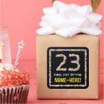[ Thumbnail: 23rd Birthday: Floral Flowers Number, Custom Name Sticker ]