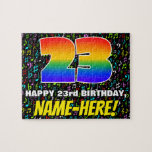 [ Thumbnail: 23rd Birthday — Fun, Colorful Music Symbols & “23” Jigsaw Puzzle ]