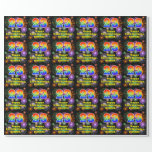 [ Thumbnail: 23rd Birthday: Fun Fireworks, Rainbow Look # “23” Wrapping Paper ]