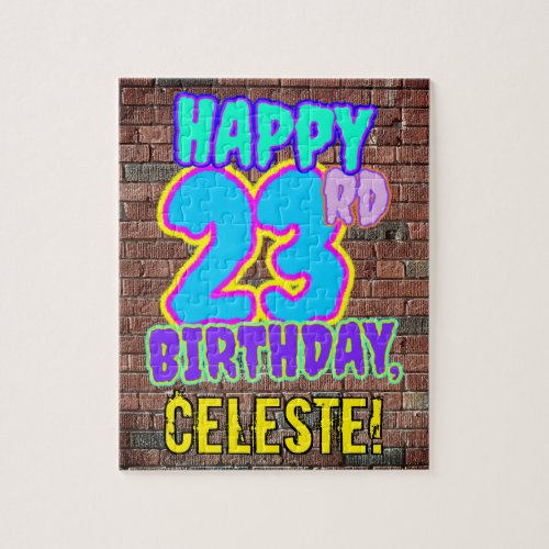 23rd Birthday  Fun Urban Graffiti Inspired Look Jigsaw Puzzle