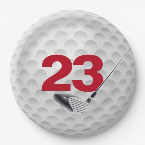 23rd Birthday Golf Ball Design Paper Plate
