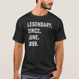 23rd Birthday  Legendary Since June 1999 23 Years  T-Shirt