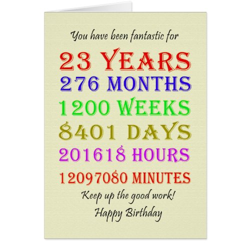 23rd Birthday Milestones