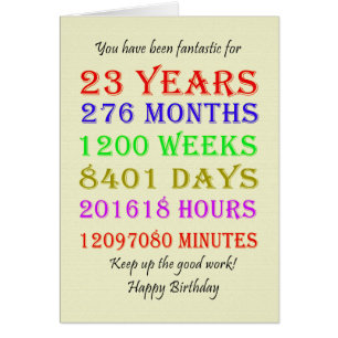 23rd Birthday Milestones Cards