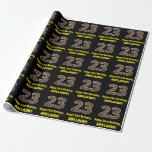 [ Thumbnail: 23rd Birthday: Name & Faux Wood Grain Pattern "23" Wrapping Paper ]