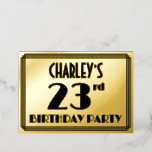 [ Thumbnail: 23rd Birthday Party — Art Deco Look “23” + Name Invitation ]