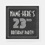[ Thumbnail: 23rd Birthday Party: Art Deco Style + Custom Name Napkins ]