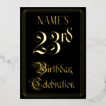 [ Thumbnail: 23rd Birthday Party — Fancy Script & Custom Name Invitation ]