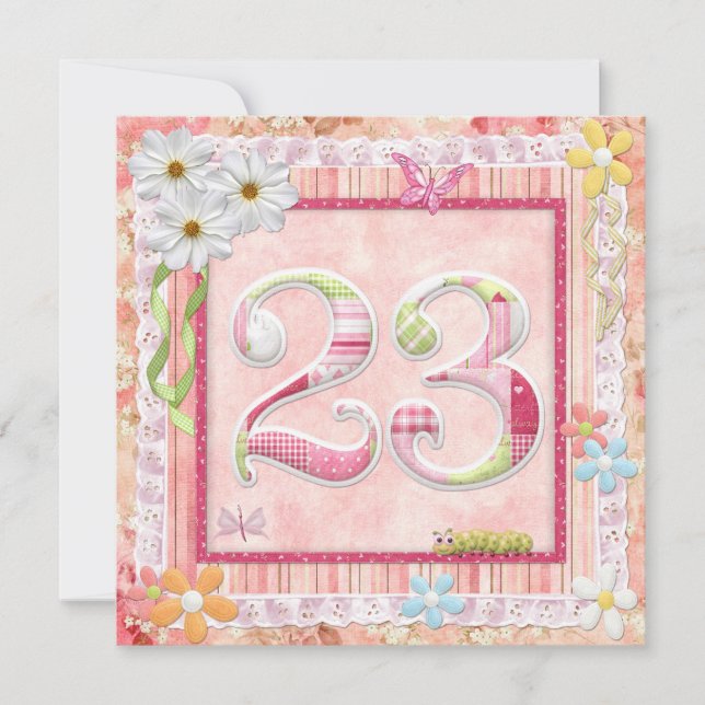 23rd birthday party scrapbooking style invitation (Front)