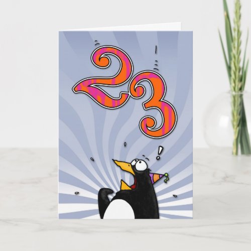 23rd Birthday _ Penguin Surprise Card