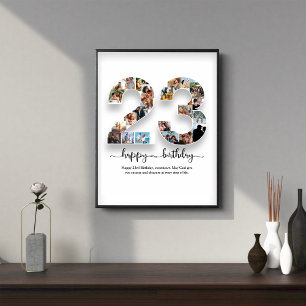 23rd Birthday Photo Collage Poster