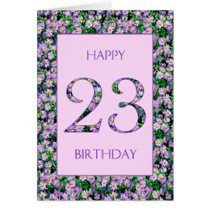 23rd Birthday Purple Daisies Cards