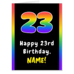 [ Thumbnail: 23rd Birthday: Rainbow Spectrum # 23, Custom Name Card ]