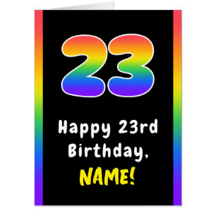 23rd Birthday: Rainbow Spectrum # 23, Custom Name Card