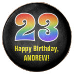 [ Thumbnail: 23rd Birthday - Rainbow Spectrum Pattern Number 23 ]