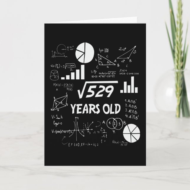 23rd Birthday Square Root Math 23 Years Old Bday Card (Front)
