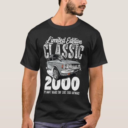 23rd birthday Vintage Classic Car 2000 B day 23 ye T_Shirt