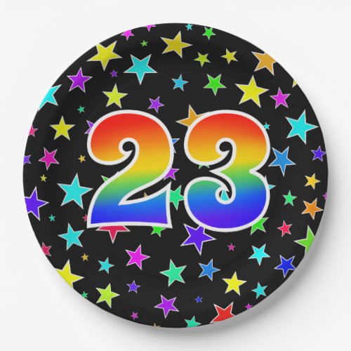 23rd Event Bold Fun Colorful Rainbow 23 Paper Plates