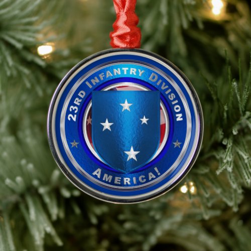 23rd Infantry Division Christmas   Metal Ornament
