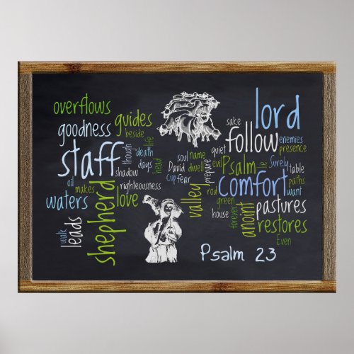 23rd Psalm Chalkboard 1 Poster