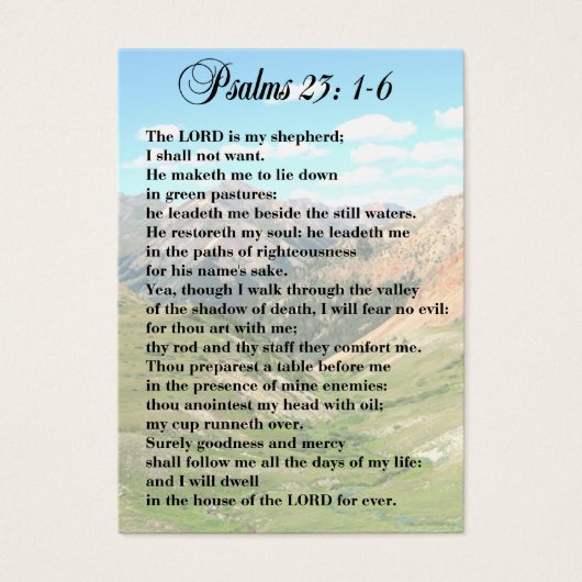 23rd Psalm Personal Cards (Front)