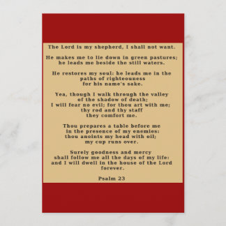 23rd Psalm Rustic Invitation