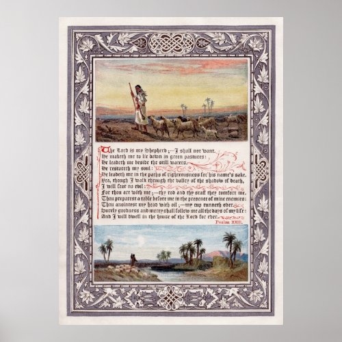 23rd Psalm The Lord is my Shepherd Canvas Print